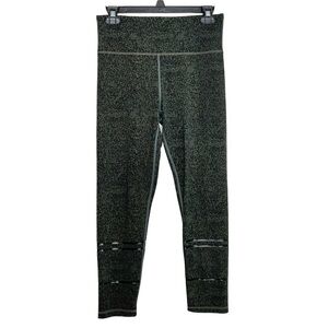 Lilybod Speckle Leggings Womens Size Medium High Rise Cropped Capri Green Black